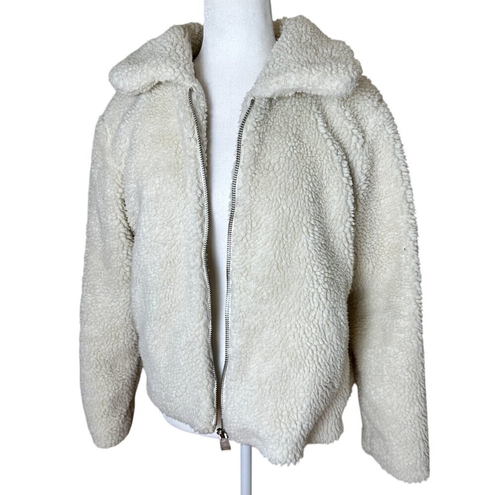 URBAN OUTFITTERS BDG Teddy Bear Faux Fur Sherpa Coat Jacket Bomber Size Medium